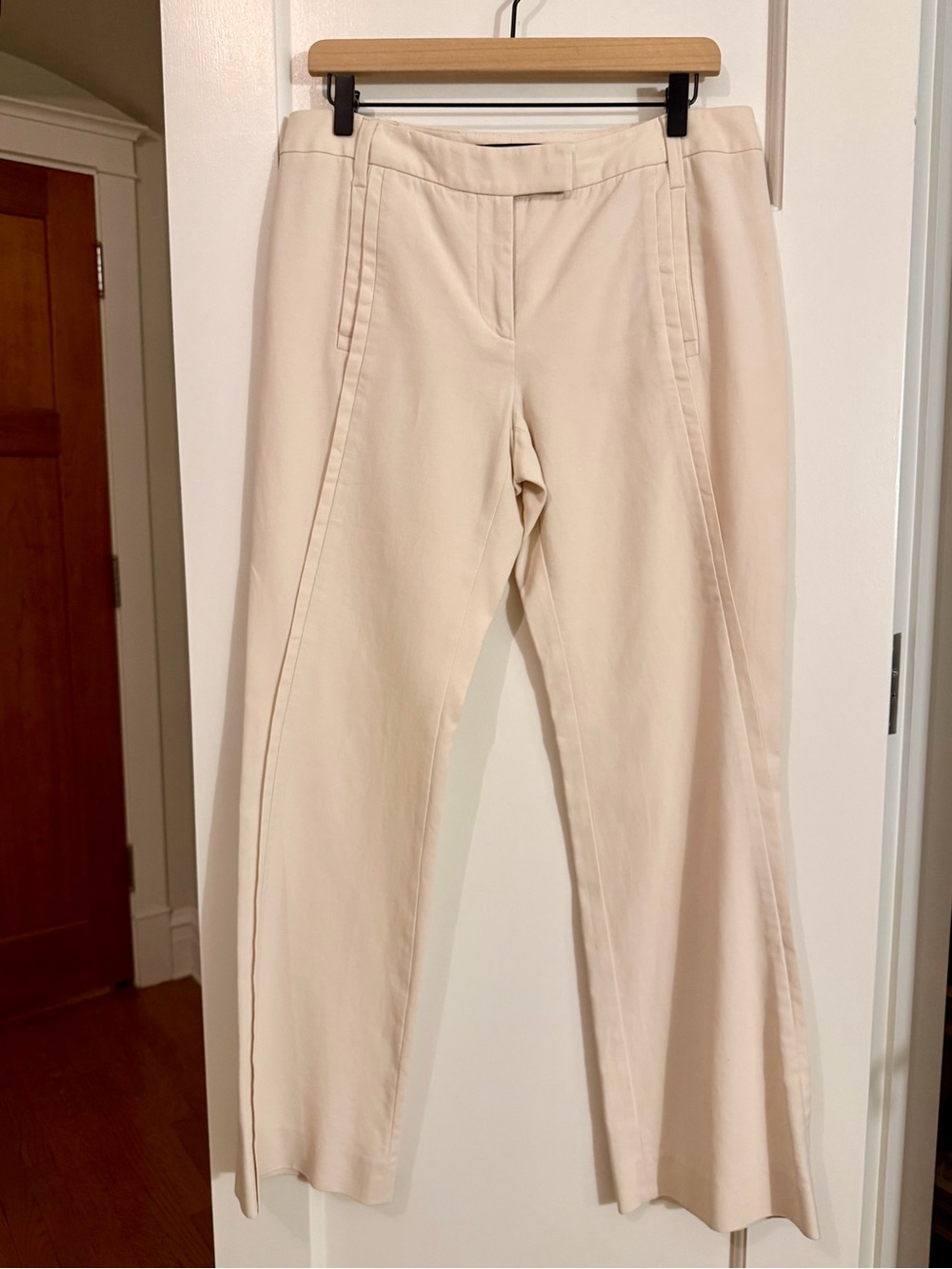 Salvatore Ferragamo Cream Boot Cut Pants size 44
